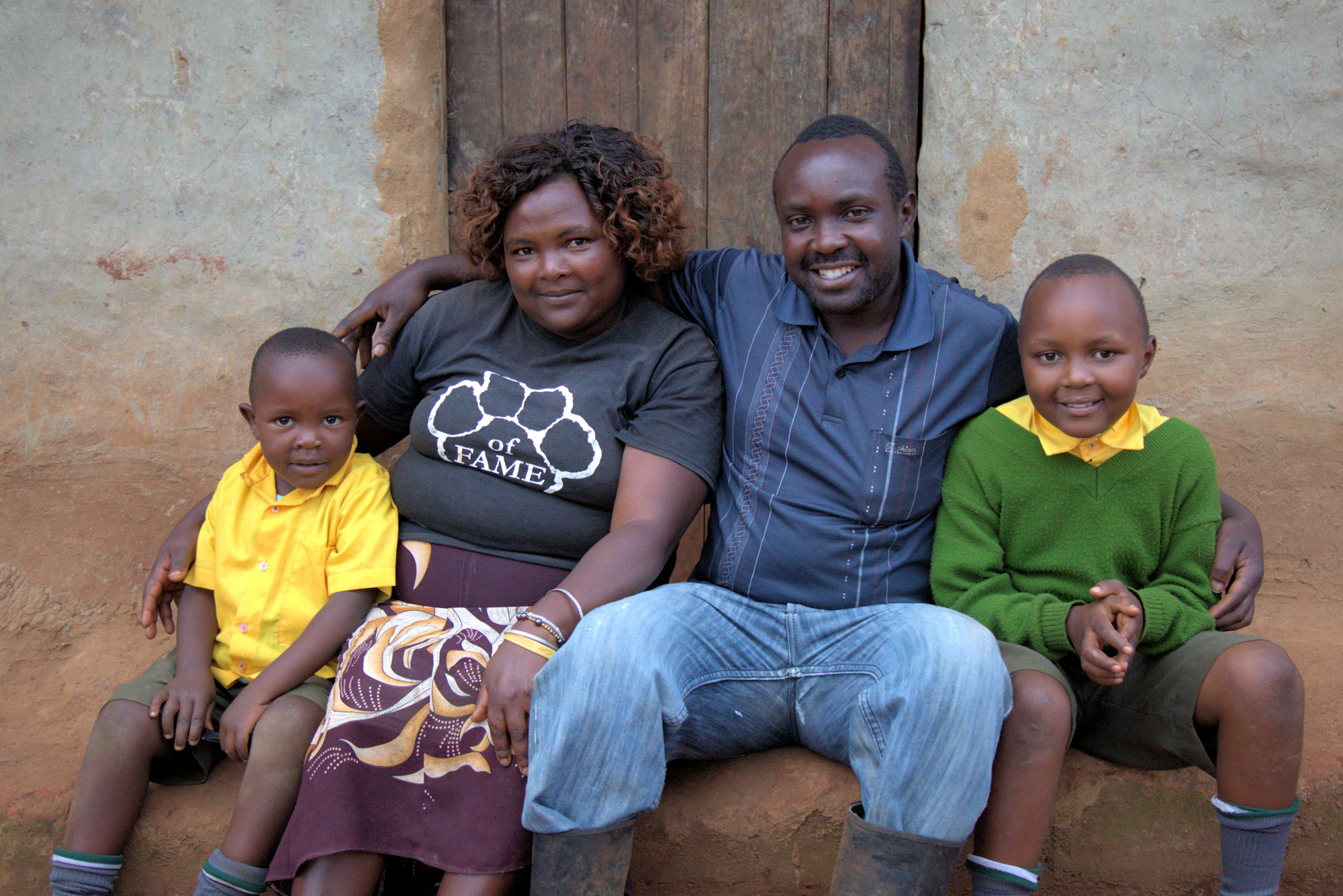 Joseph, wife Milcah, & sons Charles, 4, Dalton, 9 (Farm Africa/Tara Carey)