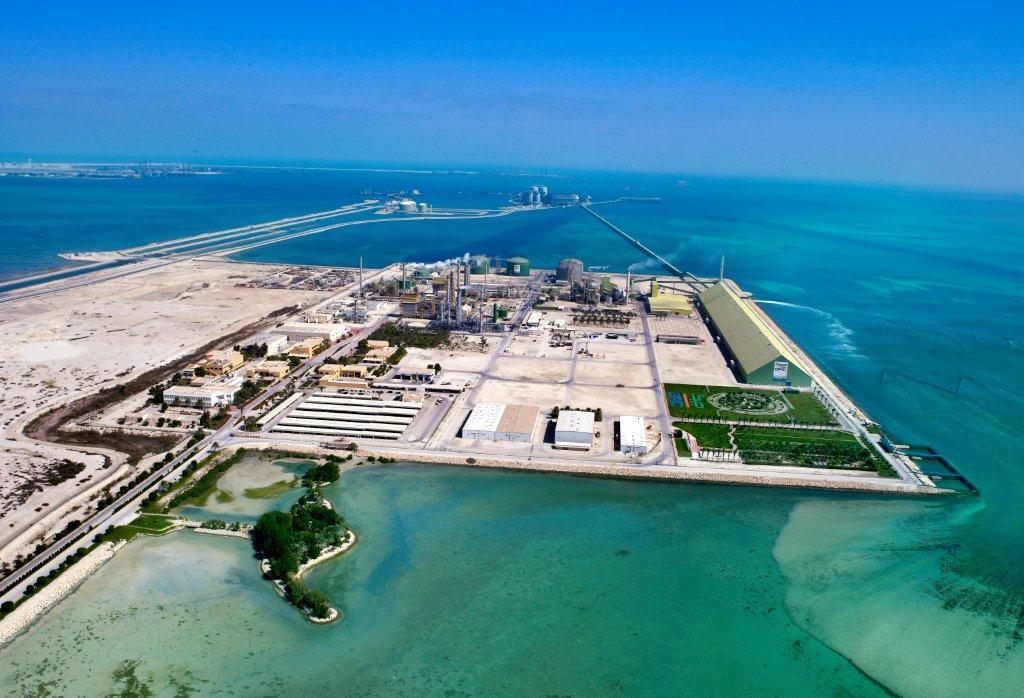 On-site fish farm at Gulf Petrochemicals Industries Co., hosting 100,000 sea bream fish that are released into the deep sea annually to enrich marine life.