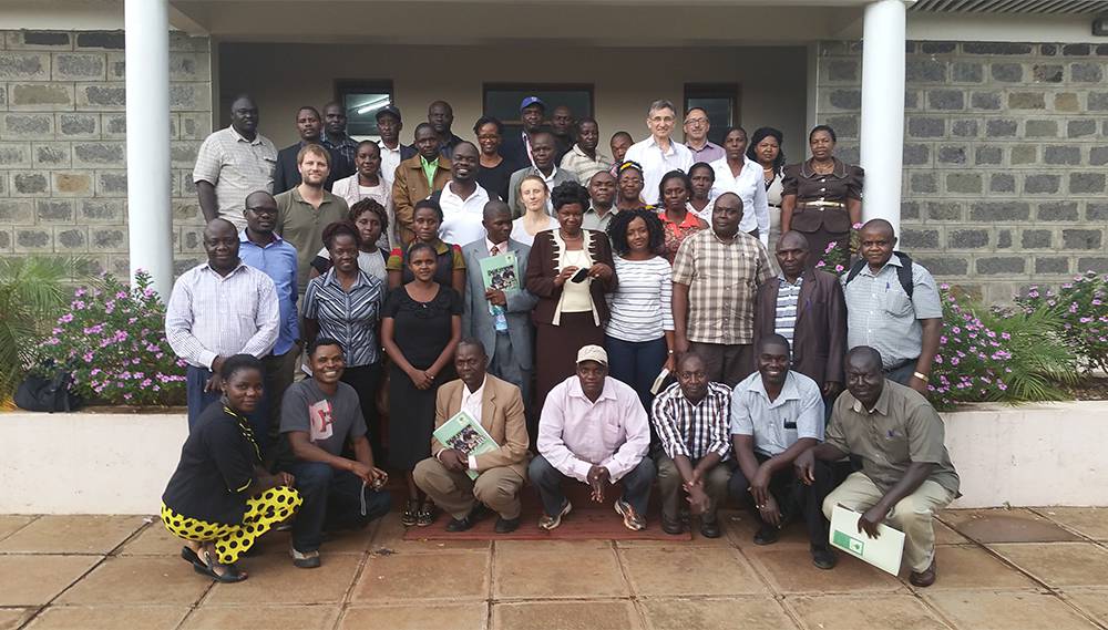 Group of farmers and researchers