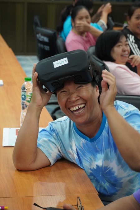 Thai farmer excited after experiencing virtual reality on farming safety